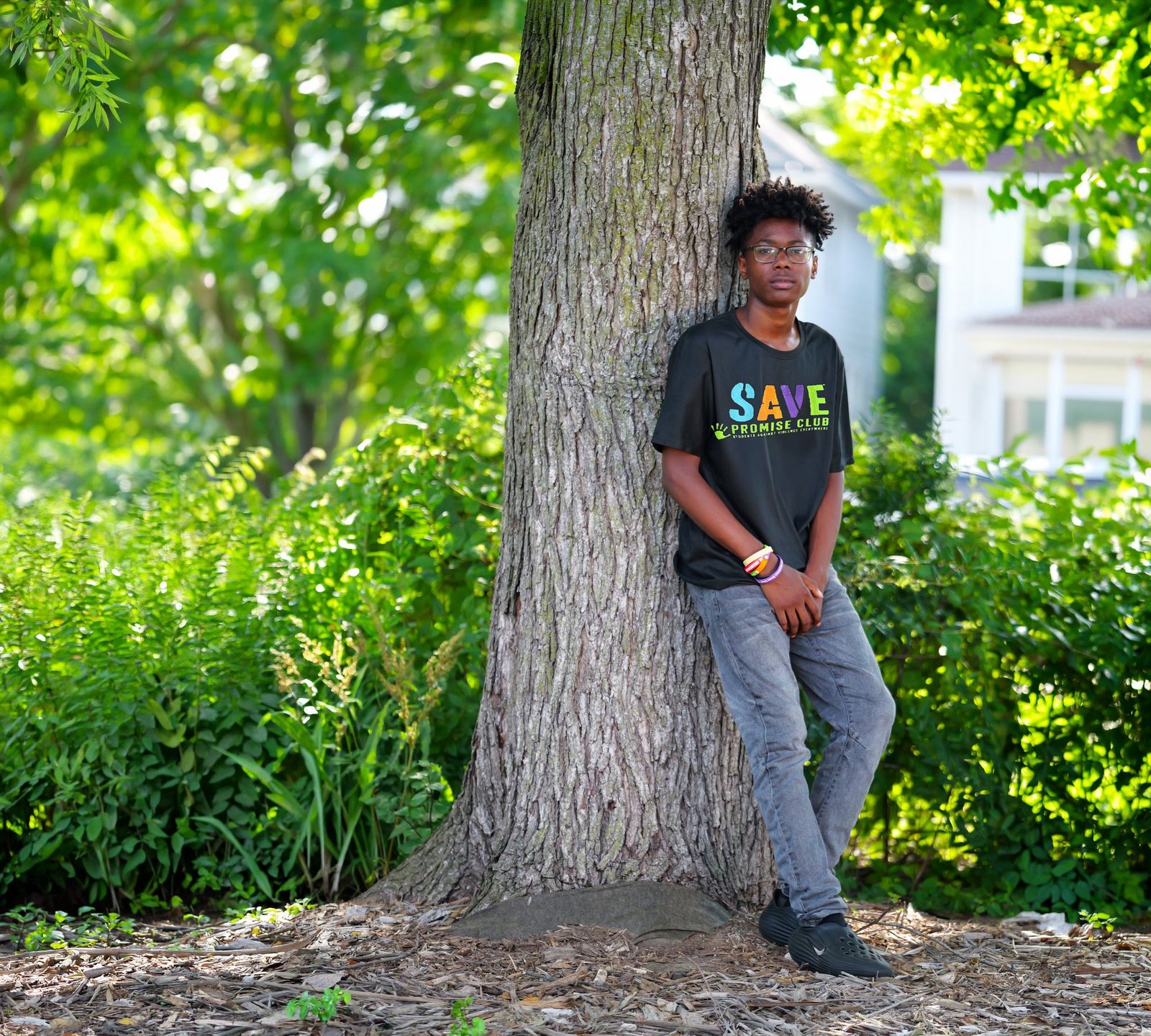 SAVE Fort Wayne member reflecting outdoors